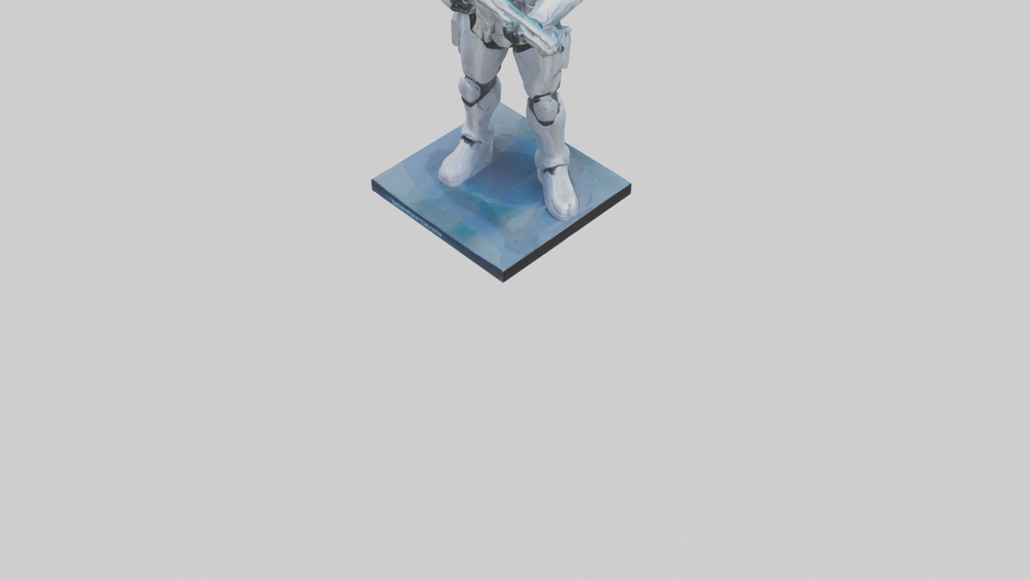 3D model Quantum Soldier of the Future statue model VR / AR / low-poly