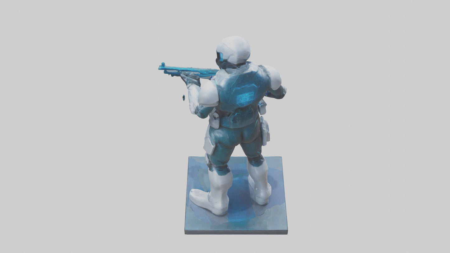 3D model Quantum Soldier of the Future statue model VR / AR / low-poly