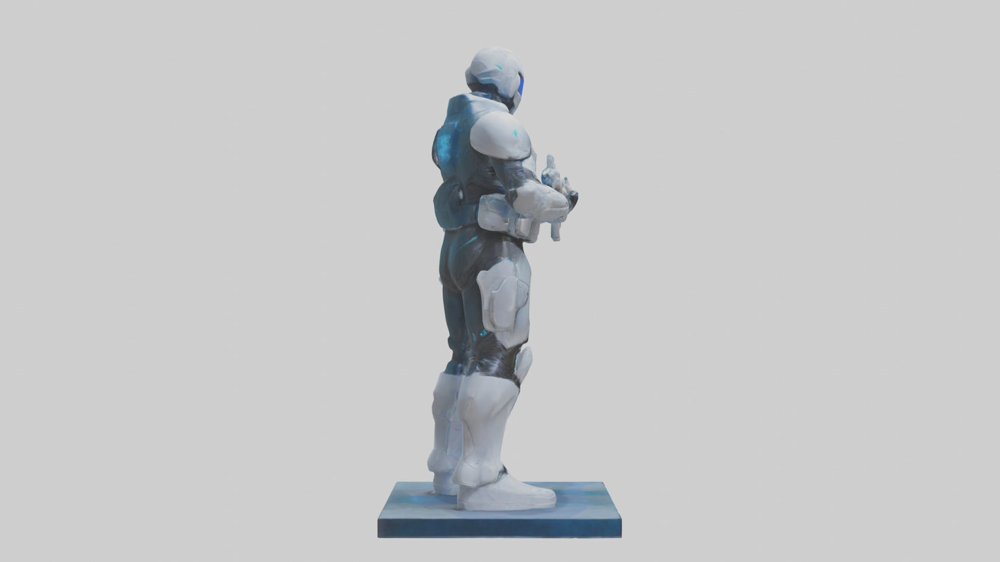 3D model Quantum Soldier of the Future statue model VR / AR / low-poly