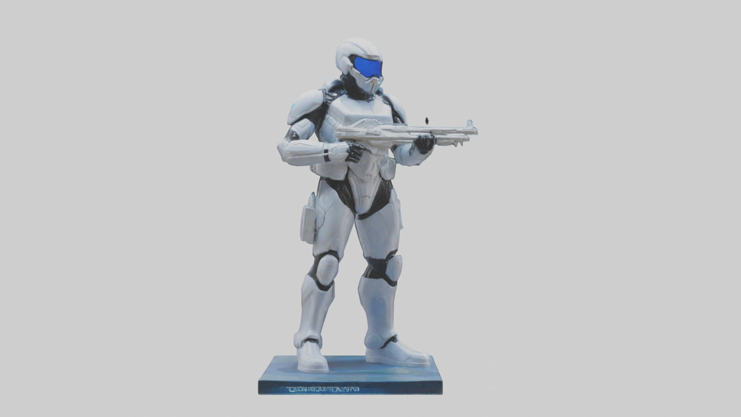 3D model Quantum Soldier of the Future statue model VR / AR / low-poly