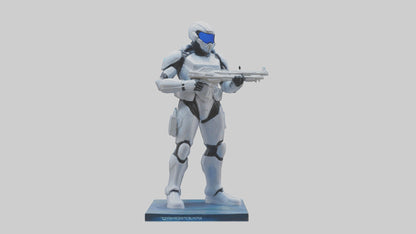 3D model Quantum Soldier of the Future statue model VR / AR / low-poly