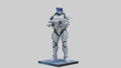 3D model Quantum Soldier of the Future statue model VR / AR / low-poly