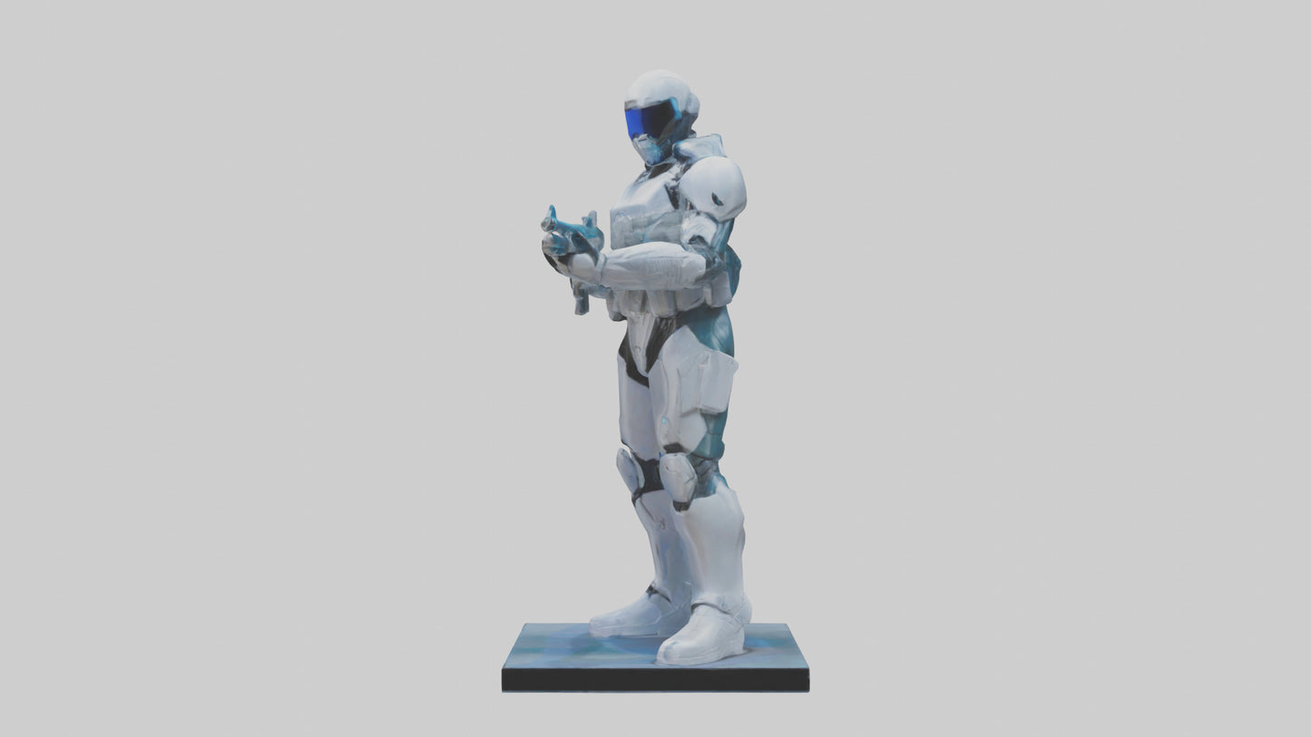 3D model Quantum Soldier of the Future statue model VR / AR / low-poly