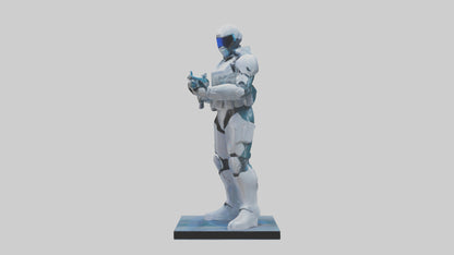 3D model Quantum Soldier of the Future statue model VR / AR / low-poly