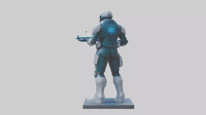 3D model Quantum Soldier of the Future statue model VR / AR / low-poly