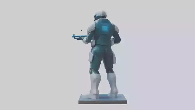 3D model Quantum Soldier of the Future statue model VR / AR / low-poly