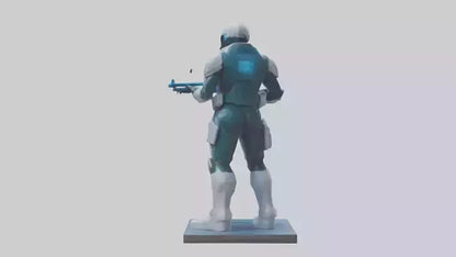 3D model Quantum Soldier of the Future statue model VR / AR / low-poly