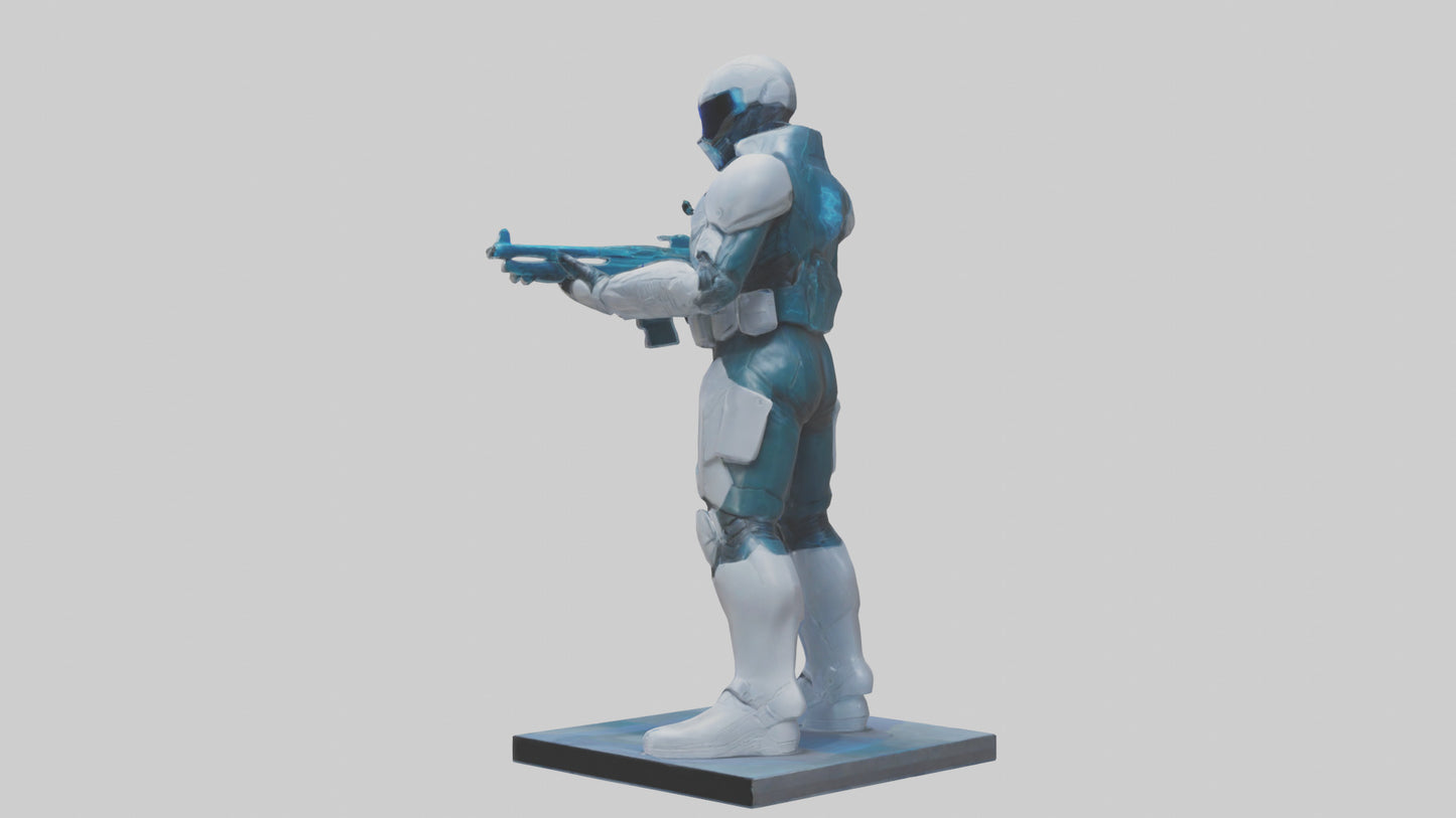 3D model Quantum Soldier of the Future statue model VR / AR / low-poly