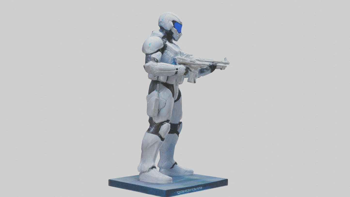 3D model Quantum Soldier of the Future statue model VR / AR / low-poly