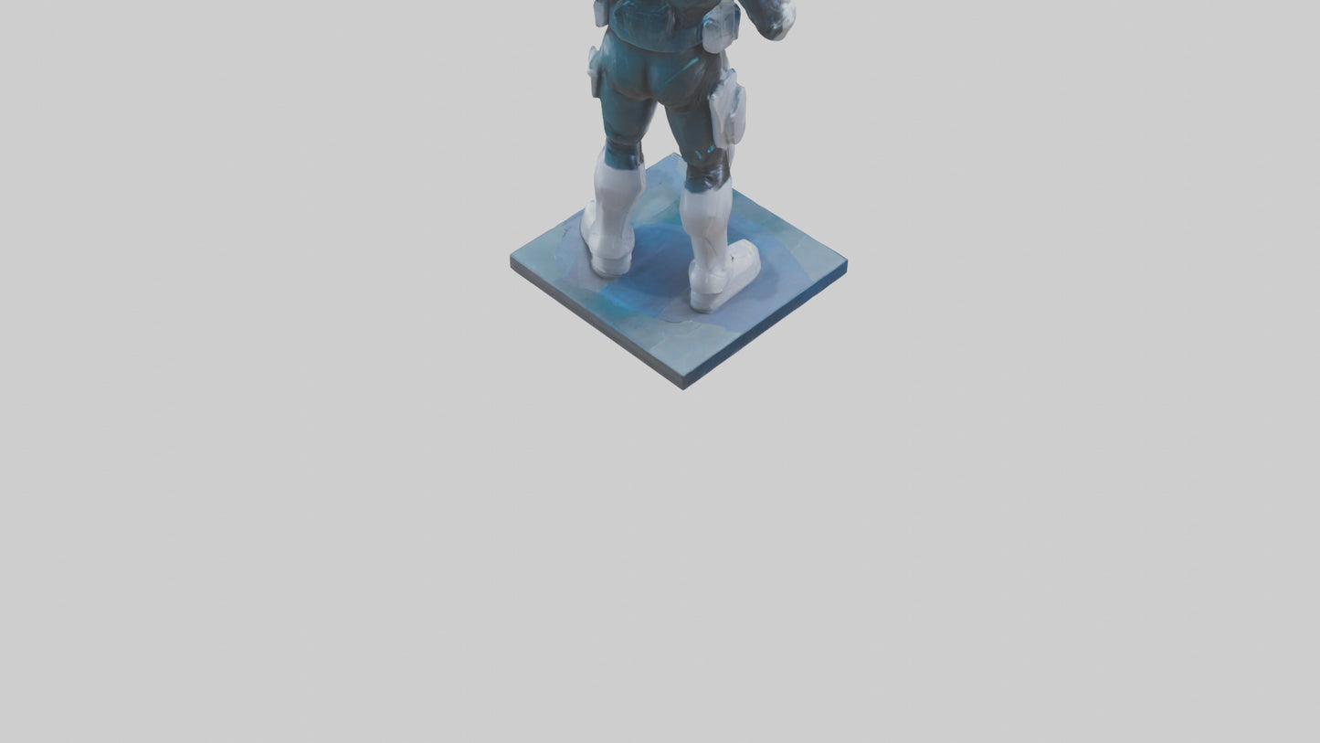 3D model Quantum Soldier of the Future statue model VR / AR / low-poly