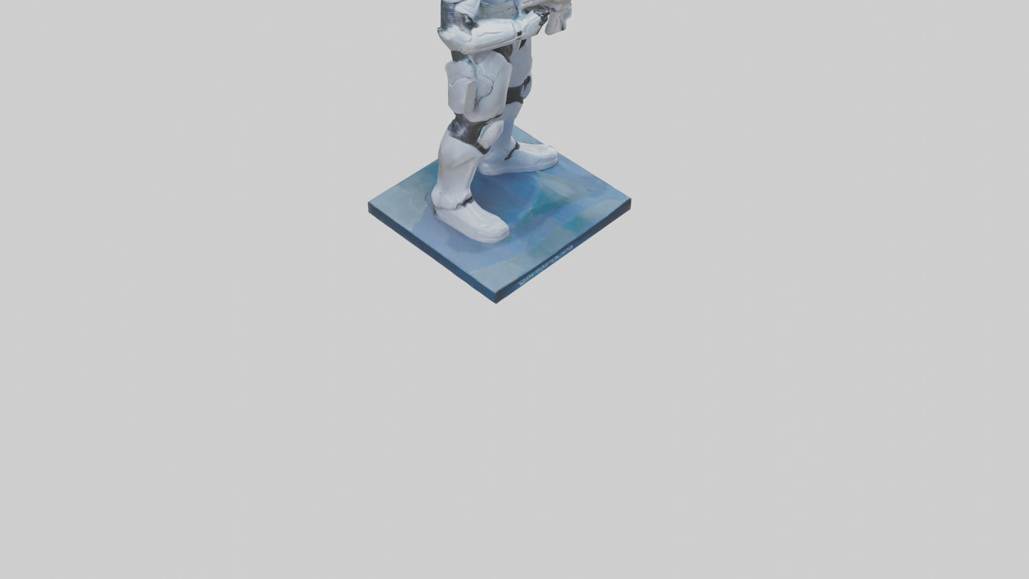 3D model Quantum Soldier of the Future statue model VR / AR / low-poly