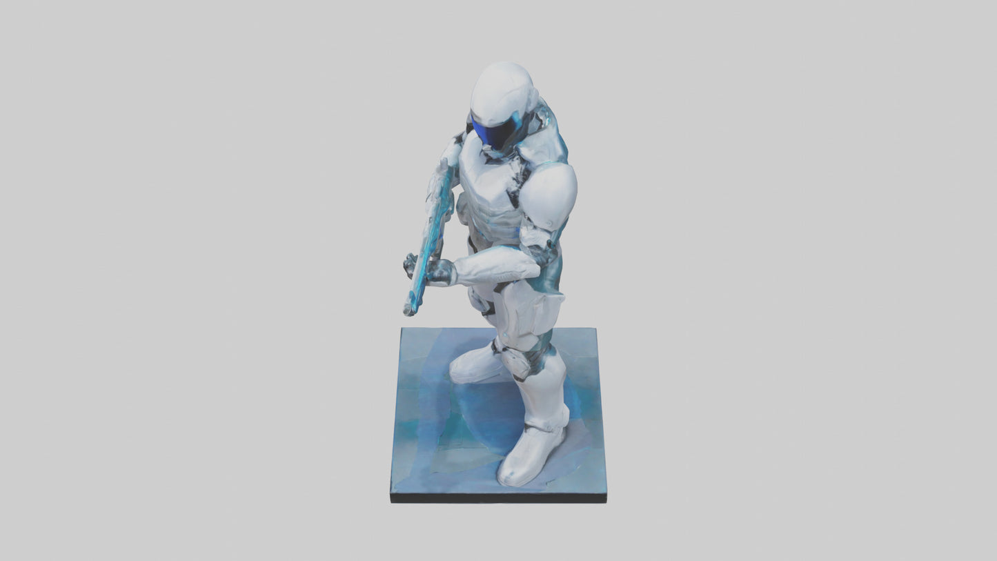 3D model Quantum Soldier of the Future statue model VR / AR / low-poly