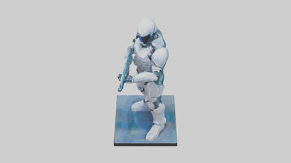 3D model Quantum Soldier of the Future statue model VR / AR / low-poly