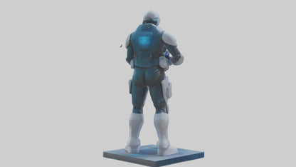 3D model Quantum Soldier of the Future statue model VR / AR / low-poly