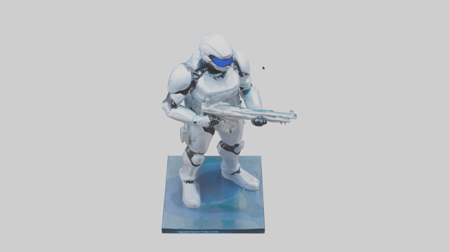 3D model Quantum Soldier of the Future statue model VR / AR / low-poly