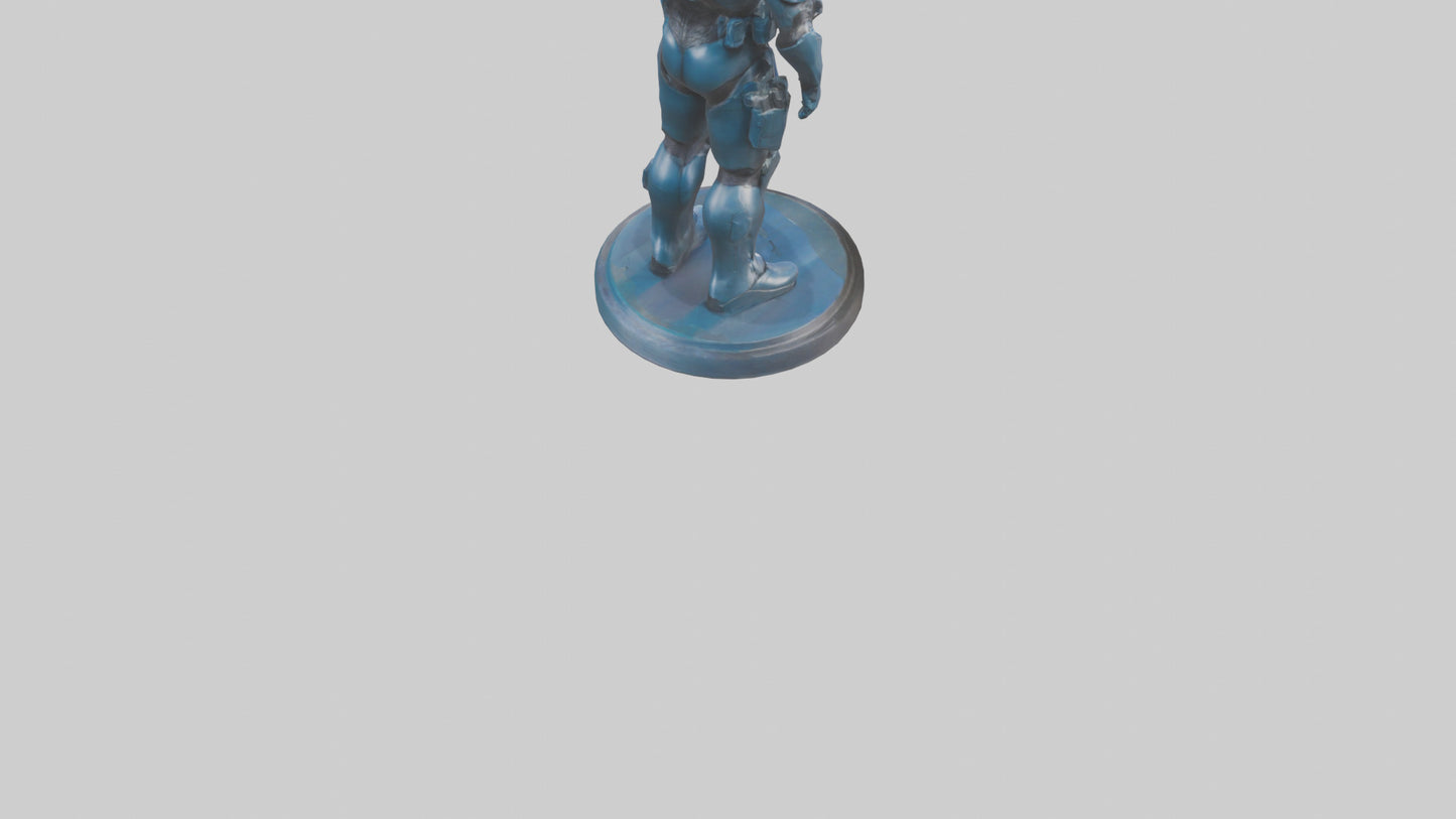 Quantum Soldier statue model VR / AR / low-poly
