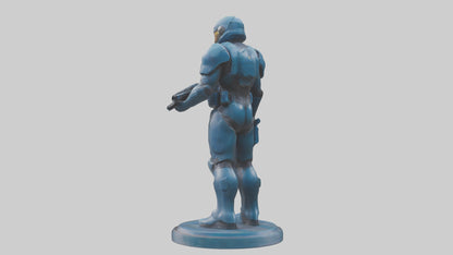 Quantum Soldier statue model VR / AR / low-poly