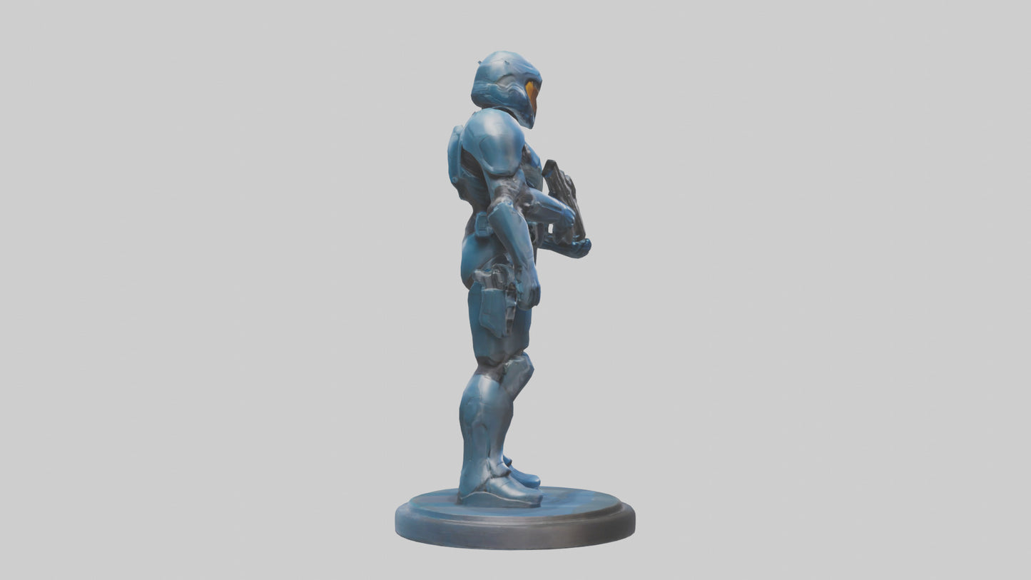 Quantum Soldier statue model VR / AR / low-poly