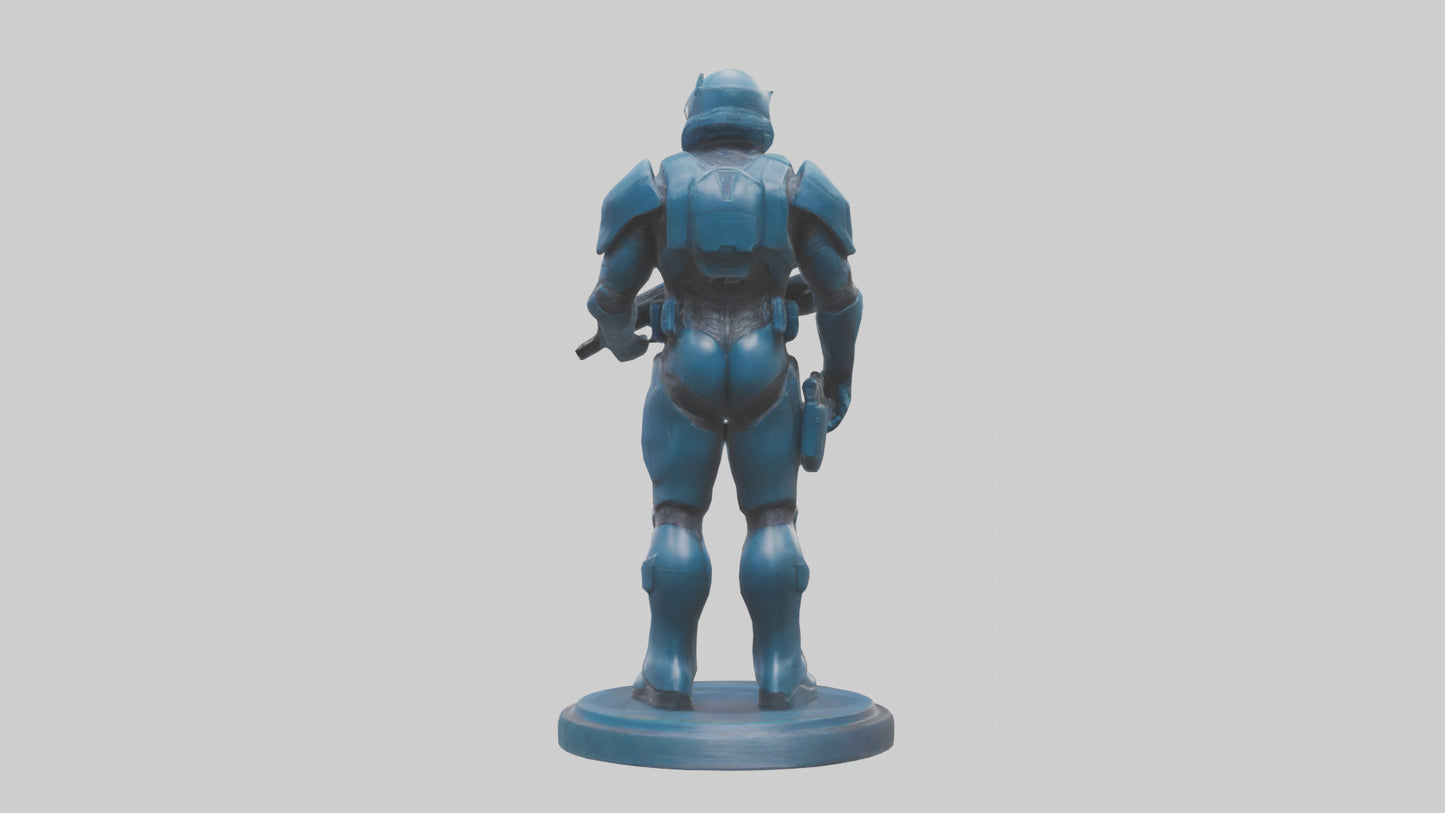 Quantum Soldier statue model VR / AR / low-poly