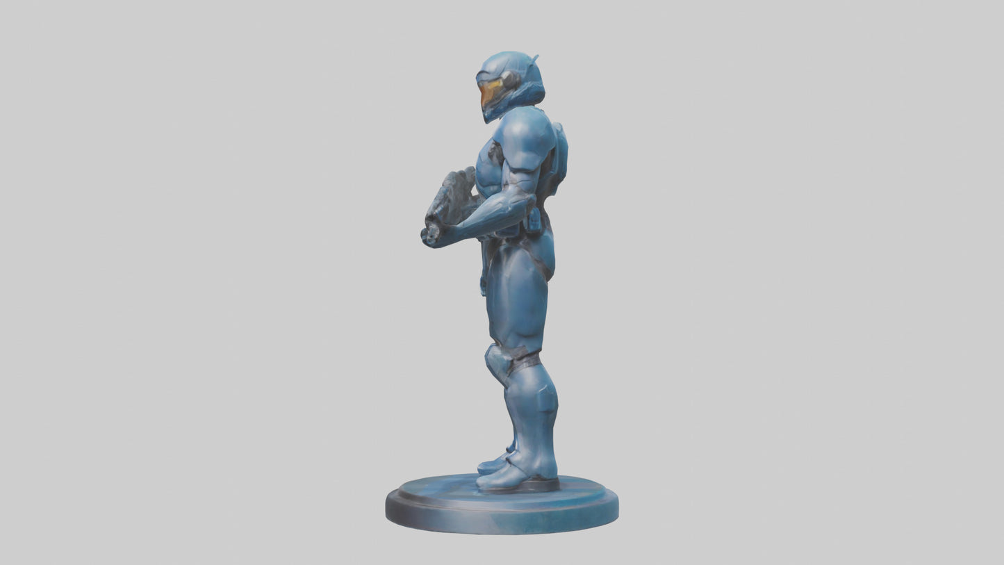 Quantum Soldier statue model VR / AR / low-poly