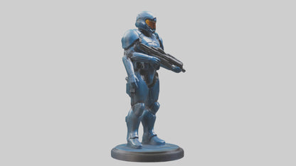 Quantum Soldier statue model VR / AR / low-poly