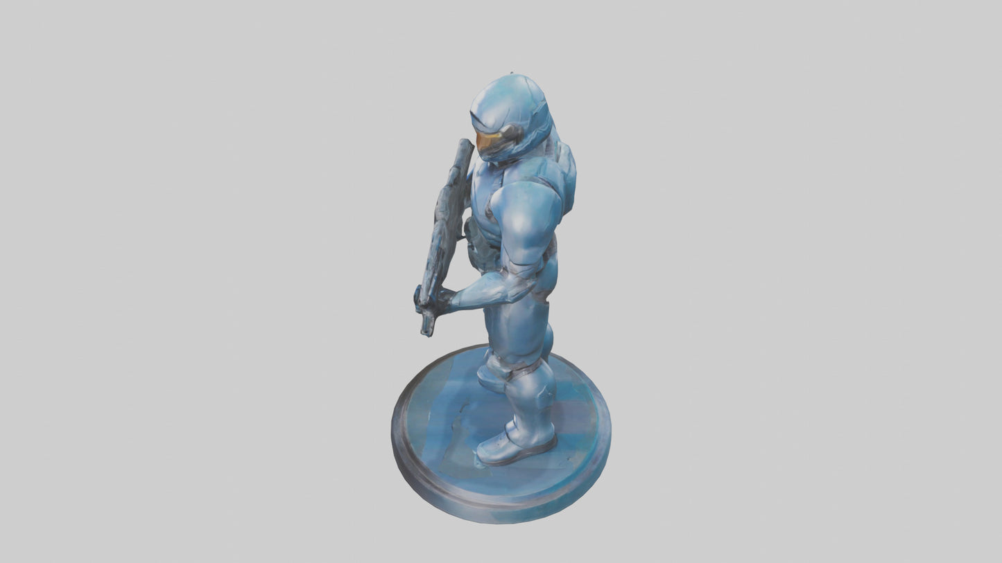 Quantum Soldier statue model VR / AR / low-poly