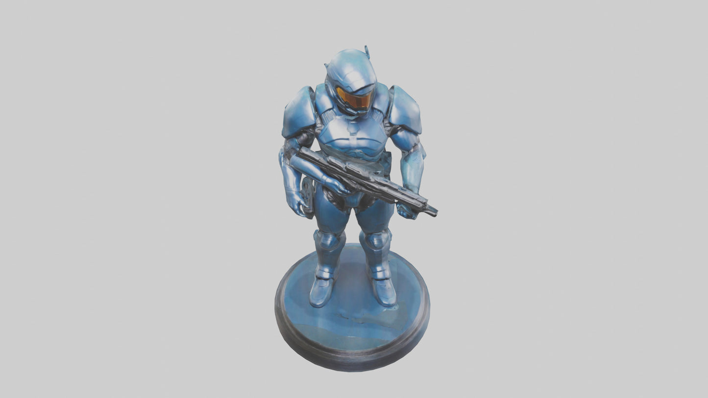 Quantum Soldier statue model VR / AR / low-poly