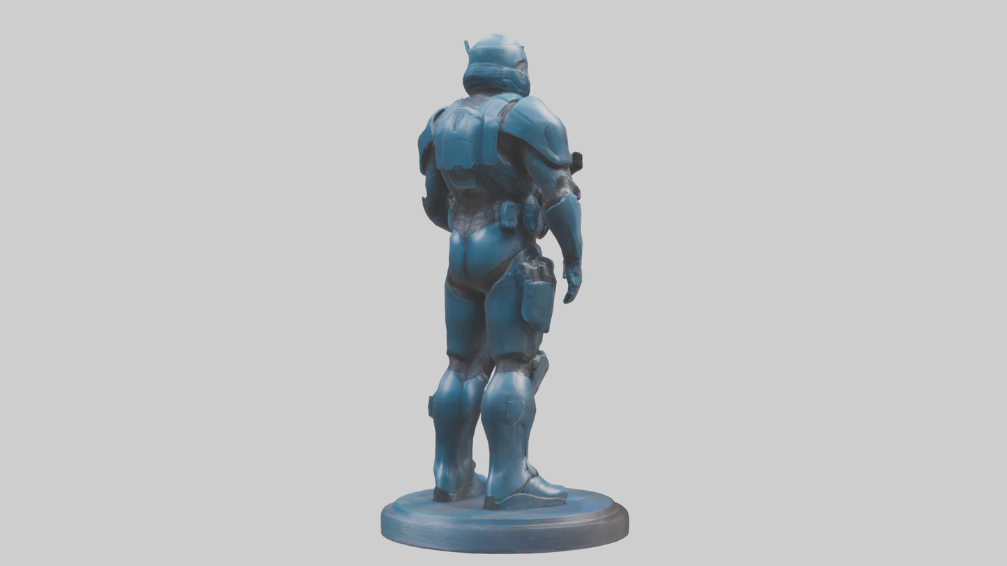 Quantum Soldier statue model VR / AR / low-poly