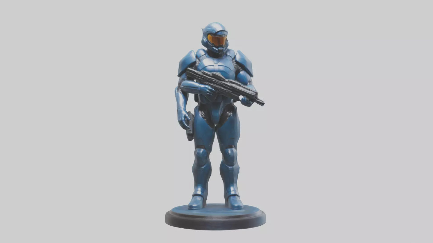 Quantum Soldier statue model VR / AR / low-poly