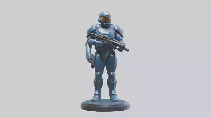 Quantum Soldier statue model VR / AR / low-poly