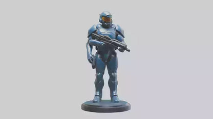 Quantum Soldier statue model VR / AR / low-poly