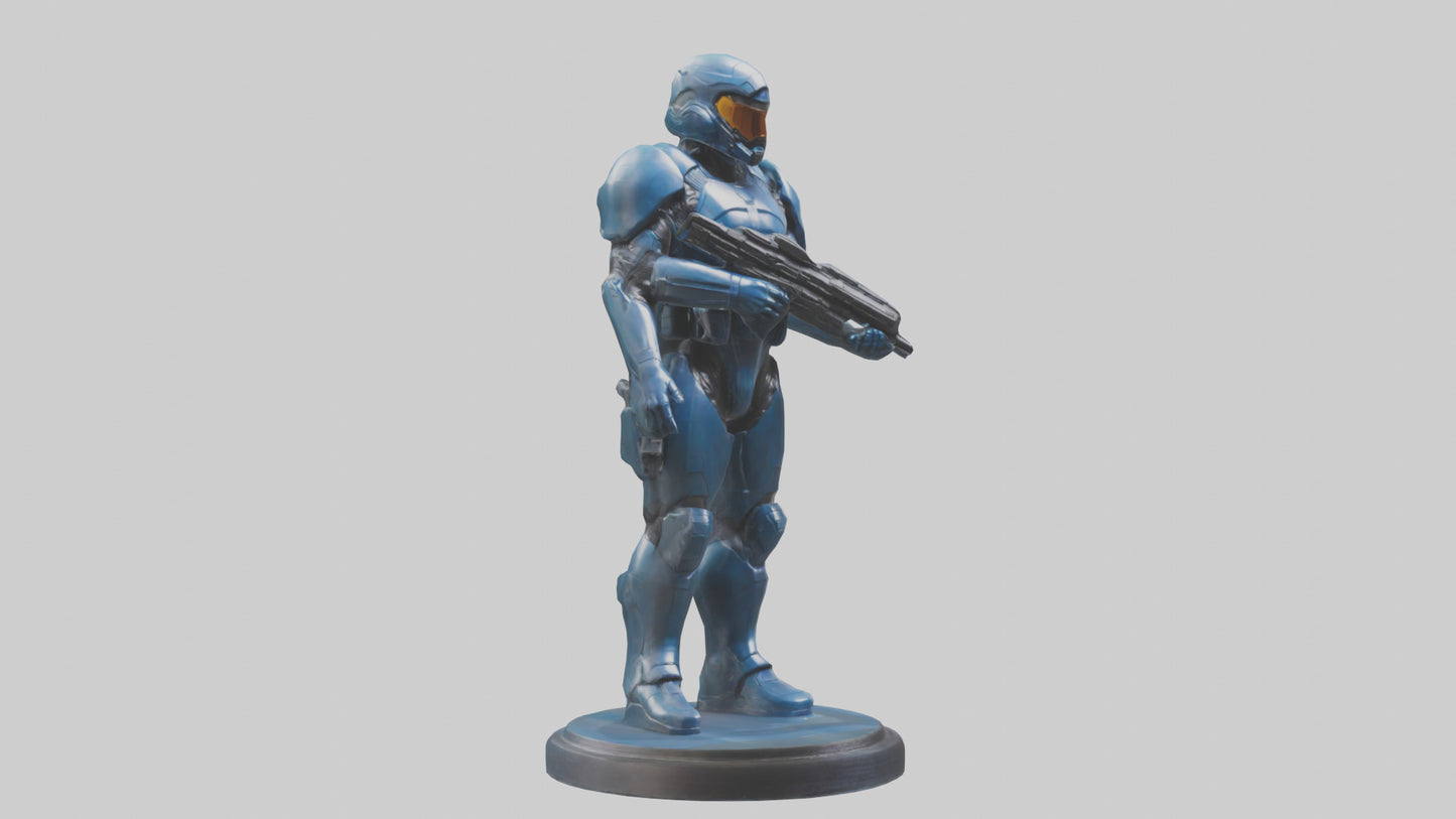 Quantum Soldier statue model VR / AR / low-poly
