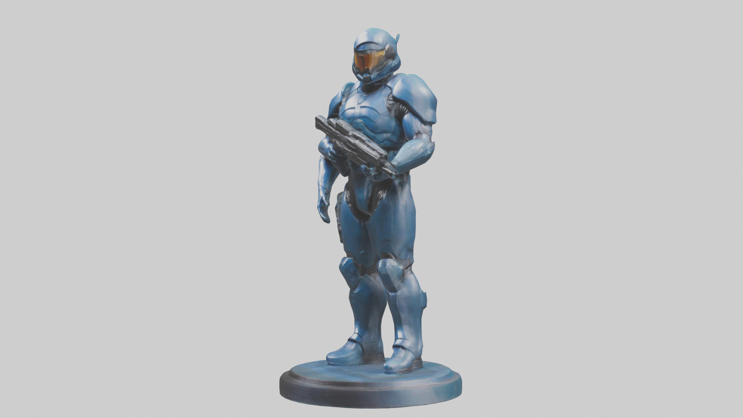 Quantum Soldier statue model VR / AR / low-poly