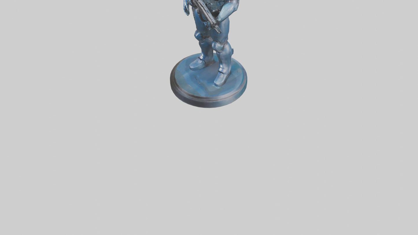 Quantum Soldier statue model VR / AR / low-poly
