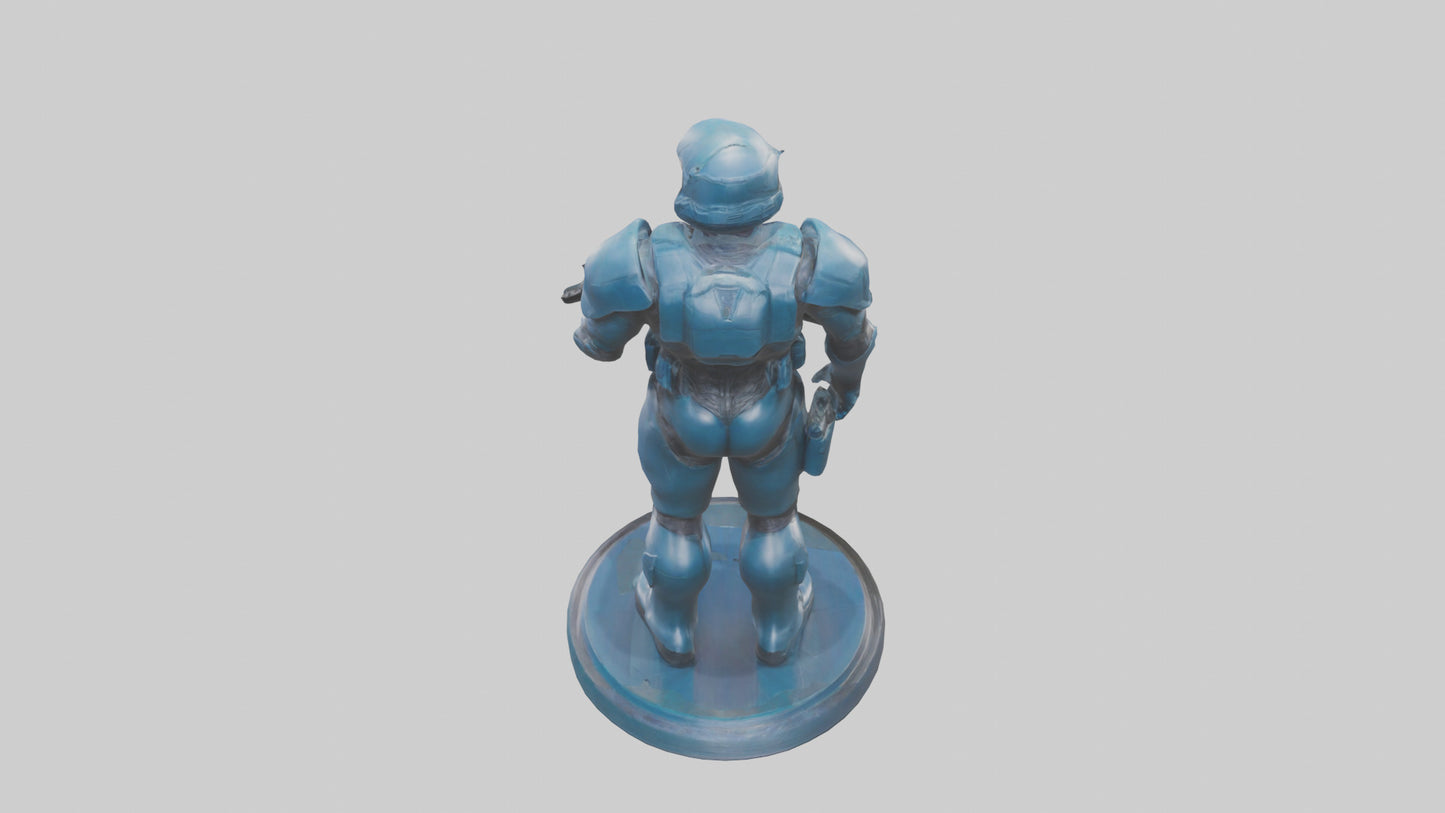 Quantum Soldier statue model VR / AR / low-poly