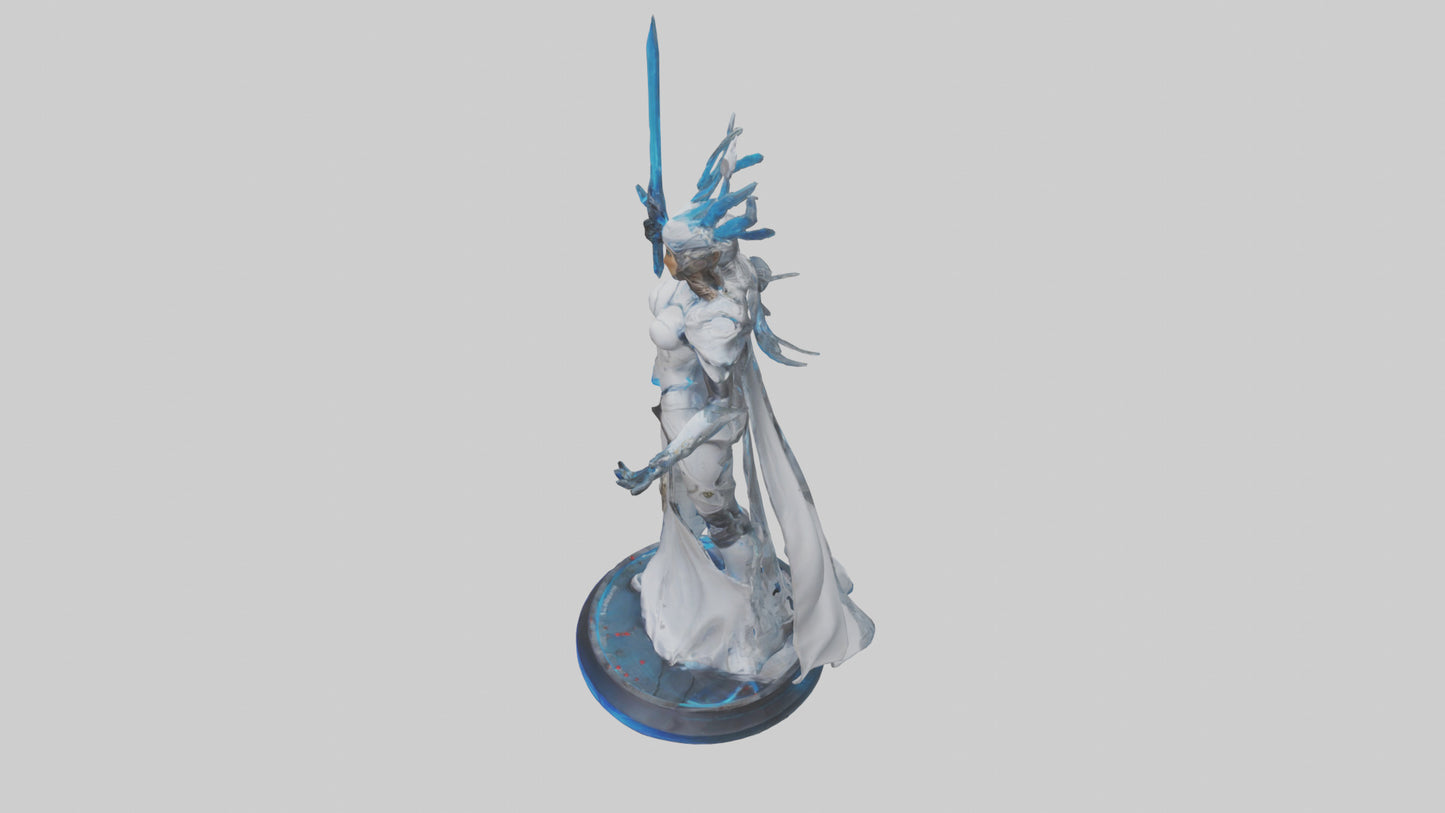 3D model Quantum Warrior Princess statue model VR / AR / low-poly