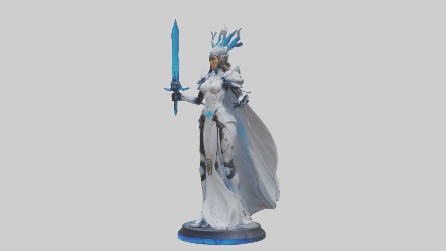 3D model Quantum Warrior Princess statue model VR / AR / low-poly