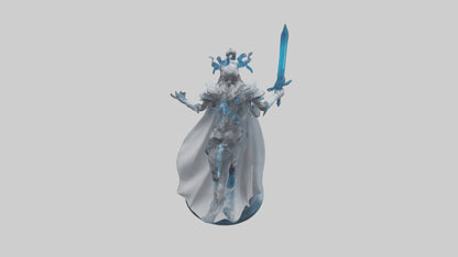 3D model Quantum Warrior Princess statue model VR / AR / low-poly