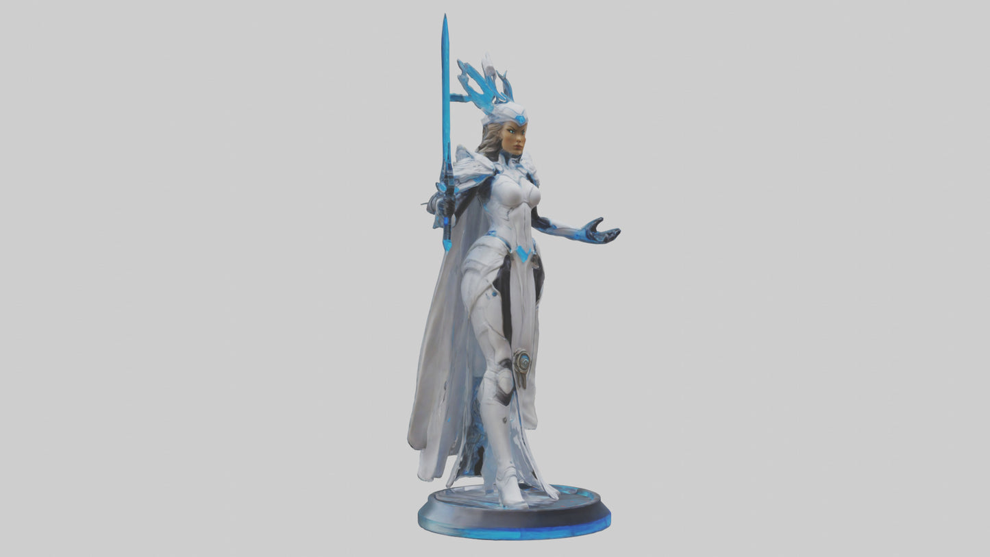 3D model Quantum Warrior Princess statue model VR / AR / low-poly