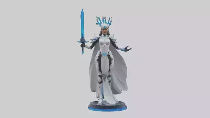 3D model Quantum Warrior Princess statue model VR / AR / low-poly