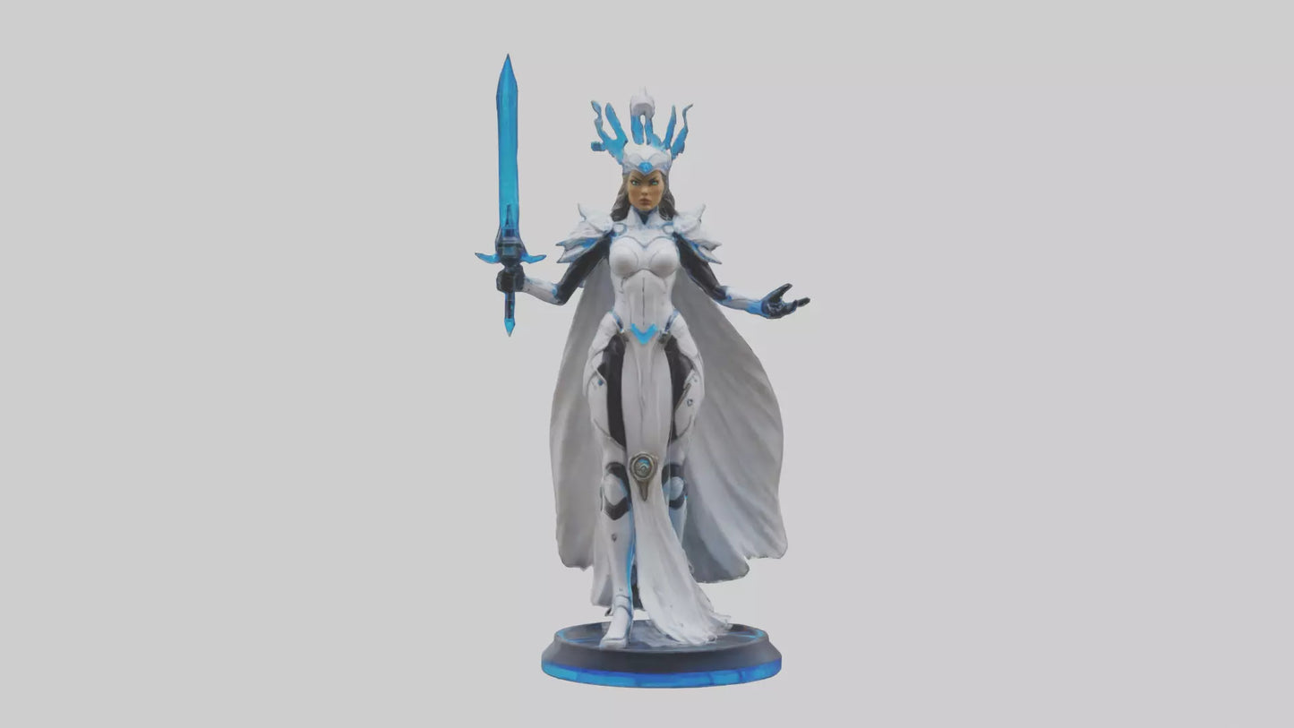 3D model Quantum Warrior Princess statue model VR / AR / low-poly