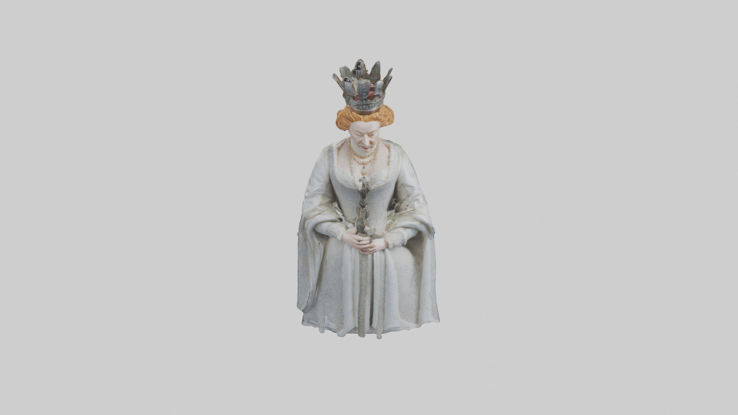 3D model Queen Elizabeth I statue model VR / AR / low-poly