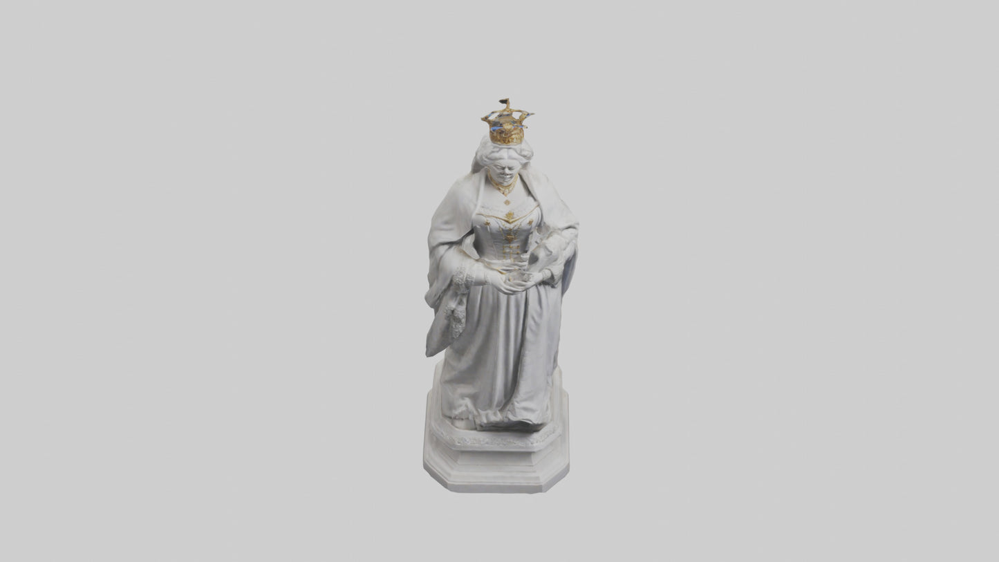 Queen Victoria statue model VR / AR / low-poly