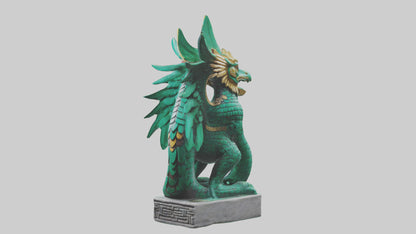 Quetzalcoatl statue model VR / AR / low-poly