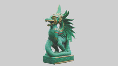 Quetzalcoatl statue model VR / AR / low-poly
