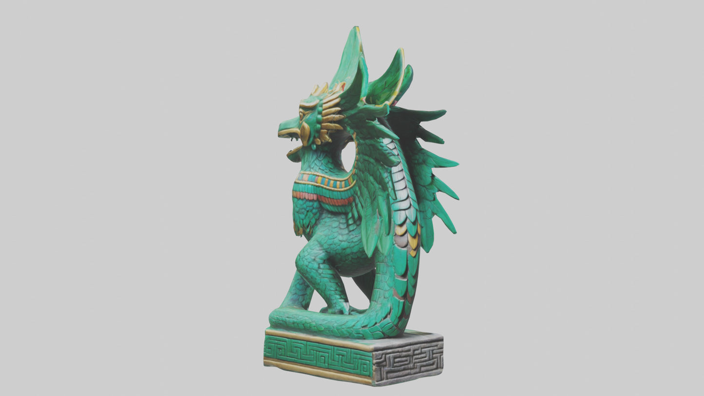 Quetzalcoatl statue model VR / AR / low-poly