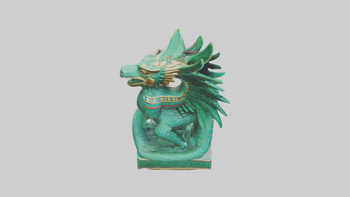 Quetzalcoatl statue model VR / AR / low-poly