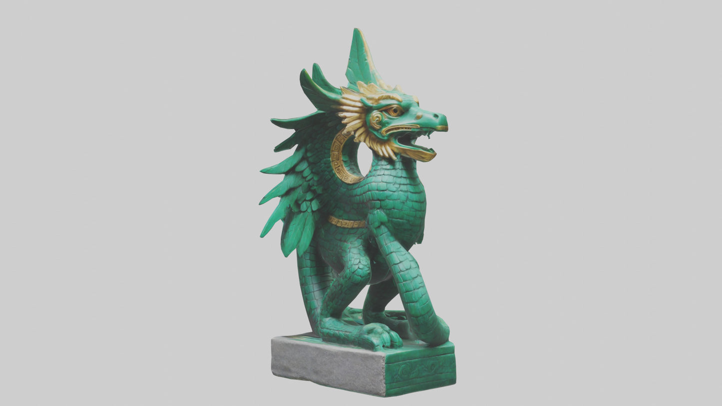 Quetzalcoatl statue model VR / AR / low-poly