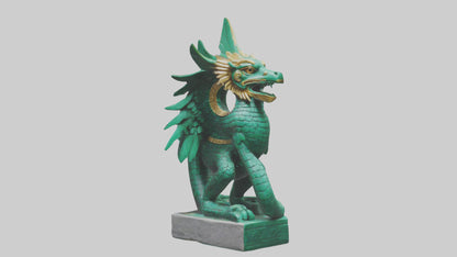 Quetzalcoatl statue model VR / AR / low-poly