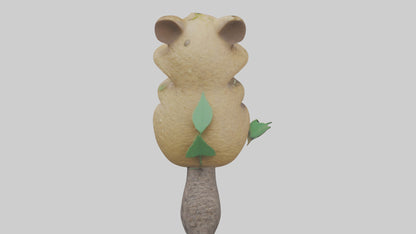 3D model Quokka munching leaves model VR / AR / low-poly